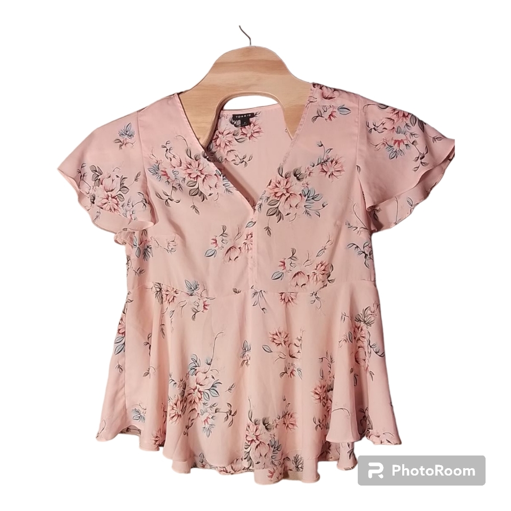 Torrid Pink Floral Blouse